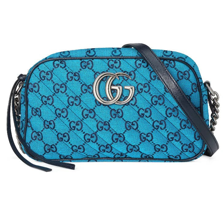 Gucci GG Canvas Marmont Matelasse Crossbody Shoulder Bag – Blue