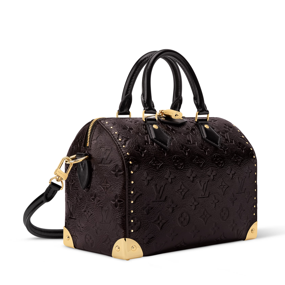 Louis Vuitton Calfskin Leather Speedy Trunk 25 Handbag – Acajou Black