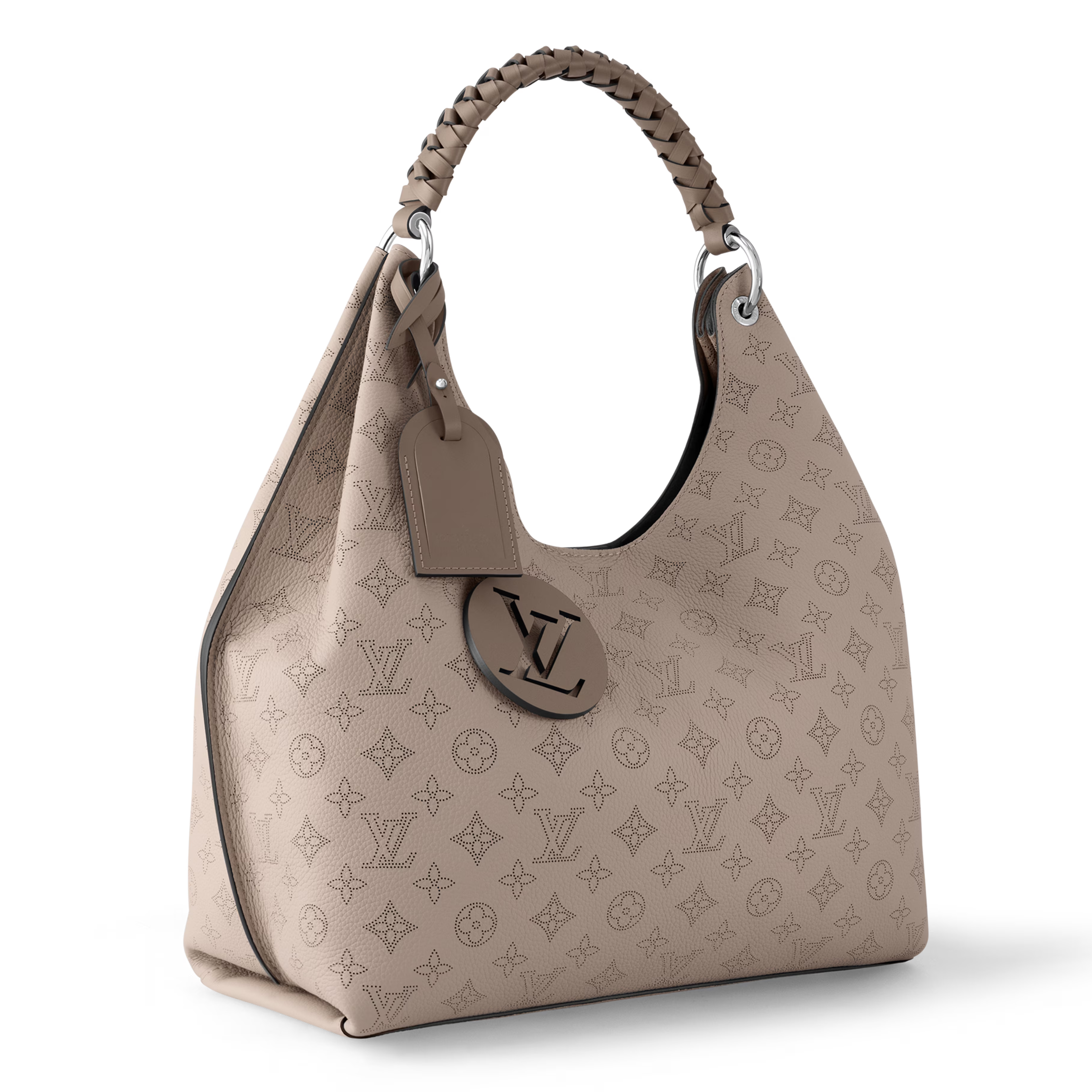 Louis Vuitton Mahina Leather Carmel Hobo Bag - Beige Galet