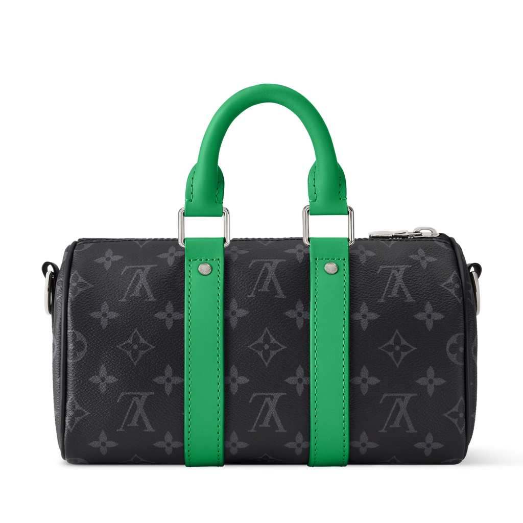 Louis Vuitton Monogram Eclipse Keepall Bandoulière 25 Duffle Bag – Green