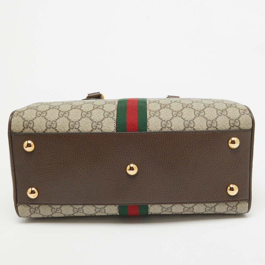 Gucci GG Canvas Ophidia Medium Bowling Bag - Beige