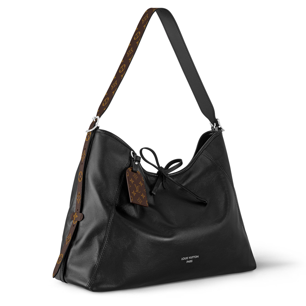 Louis Vuitton Lambskin CarryAll Vibe MM Handbag – Black