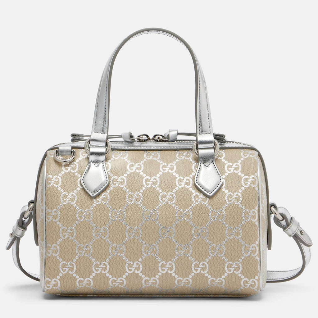 Gucci GG Emblem Small Top Handle Bag - Beige