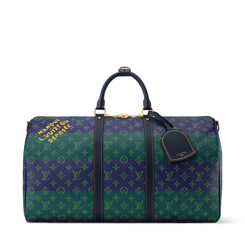Louis Vuitton Keepall Bandoulière 50 Duffle Bag – Blue Stripes