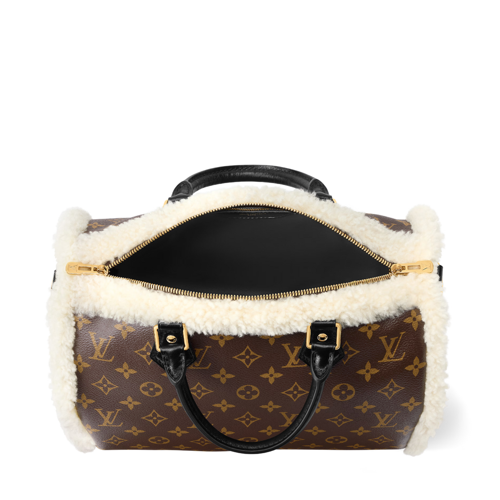 Louis Vuitton Monogram Shearling Speedy Soft 30 Teddy Handbag – Brown