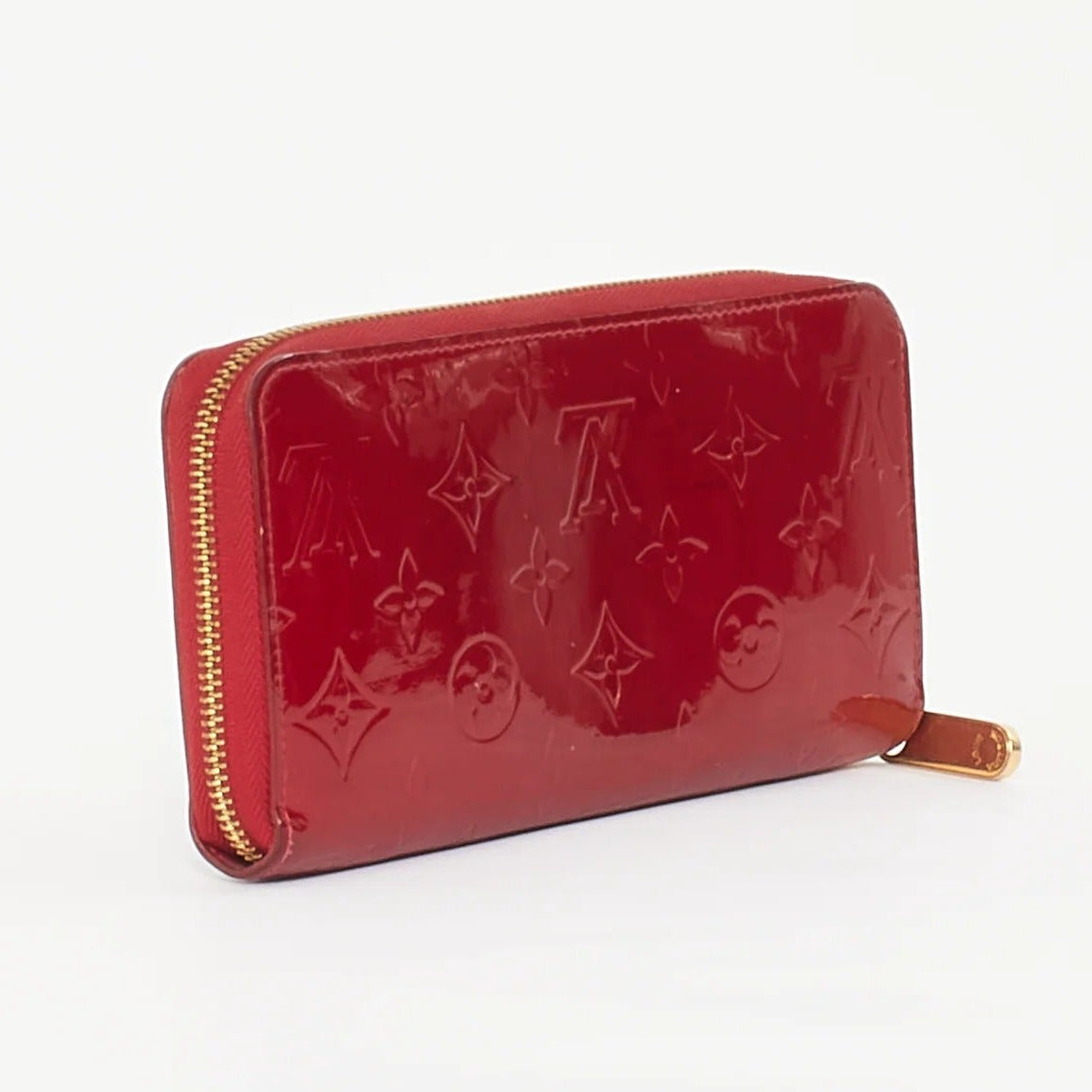 Louis Vuitton Zippy Vernis Leather Wallet - Red