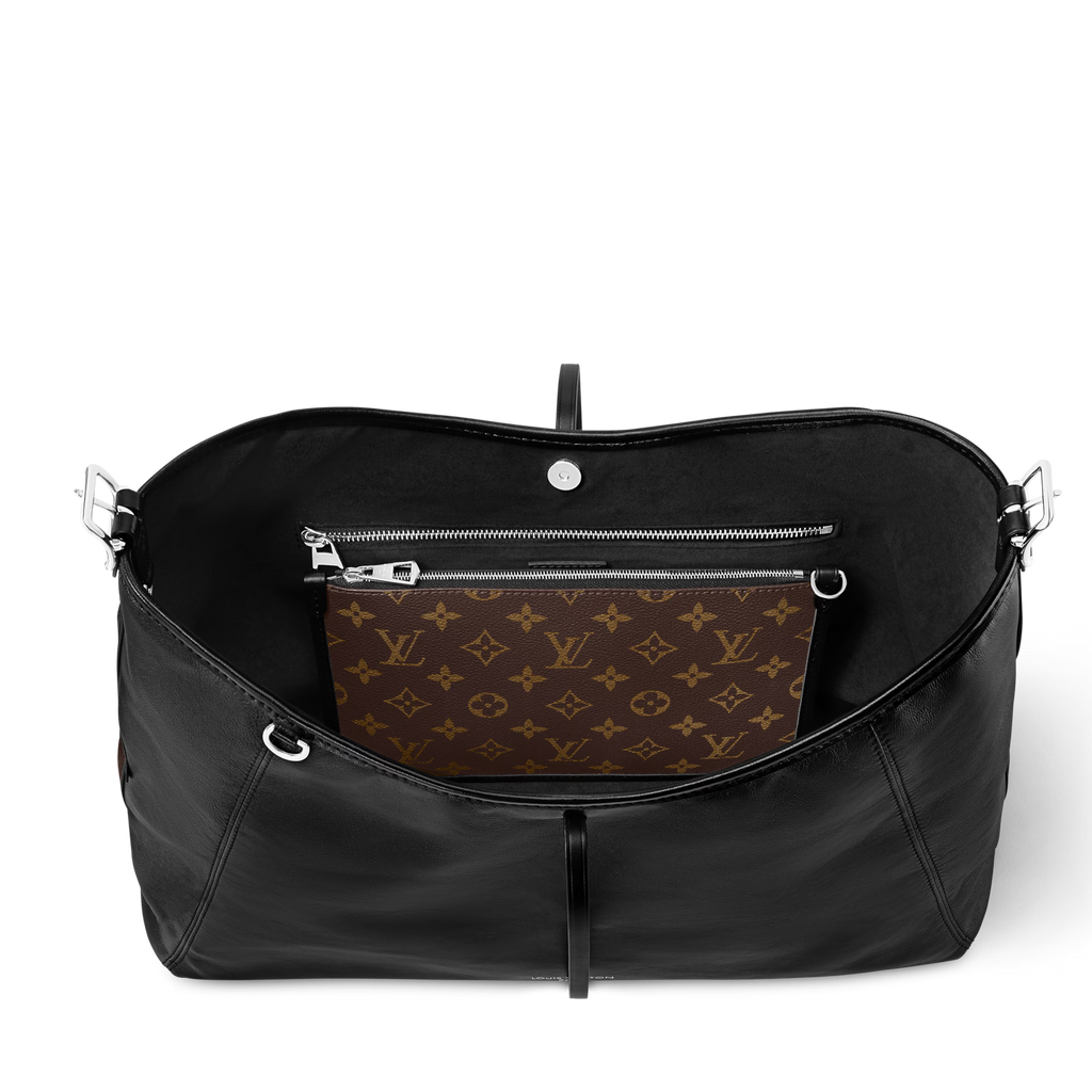 Louis Vuitton Lambskin CarryAll Vibe MM Handbag – Black