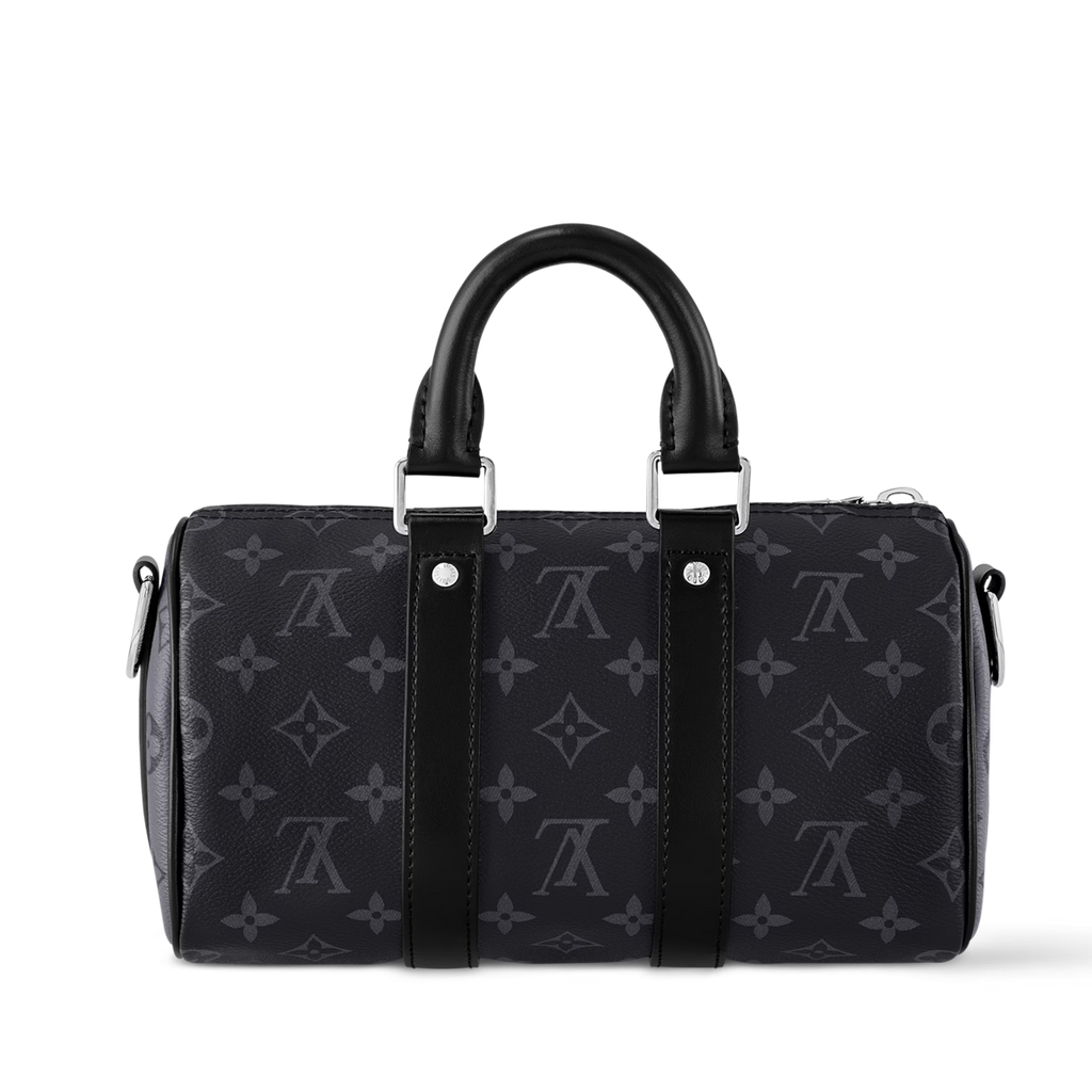 Louis Vuitton Monogram Eclipse Keepall Bandoulière 25 Duffle Bag – Grey