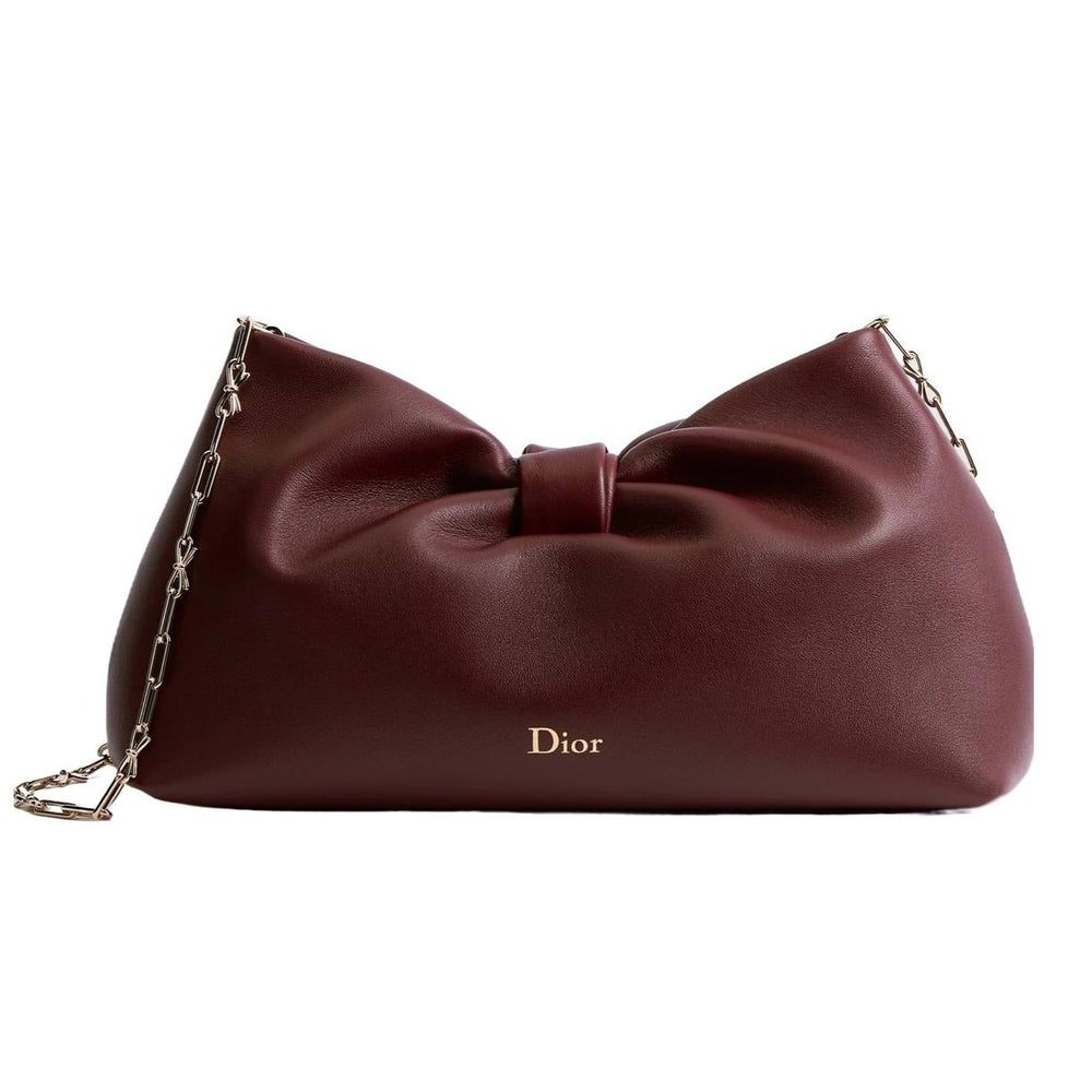 Dior Medium Lambskin Bow Bag – Burgundy