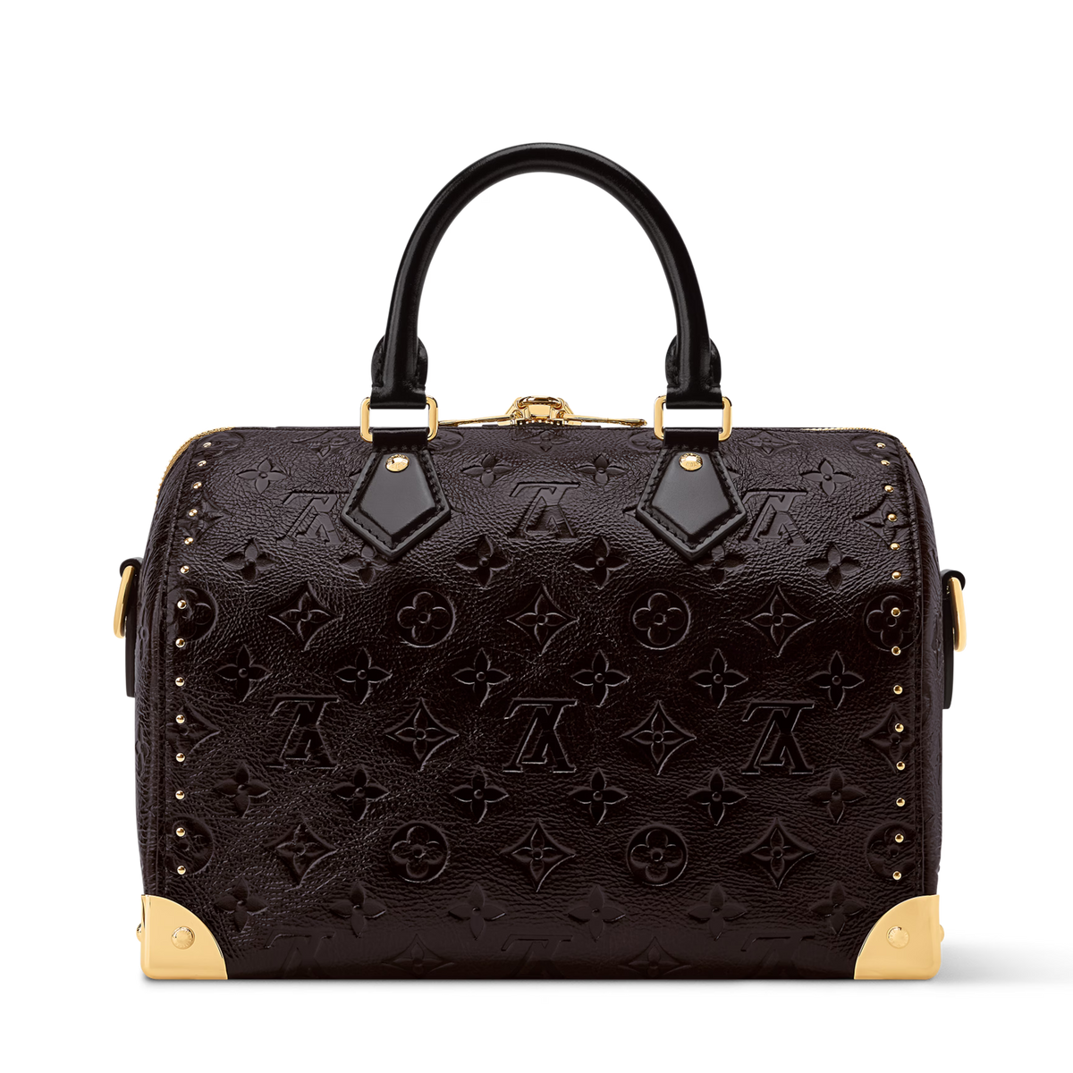 Louis Vuitton Calfskin Leather Speedy Trunk 25 Handbag – Acajou Black