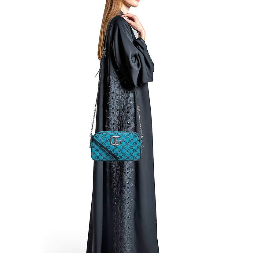 Gucci GG Canvas Marmont Matelasse Crossbody Shoulder Bag – Blue