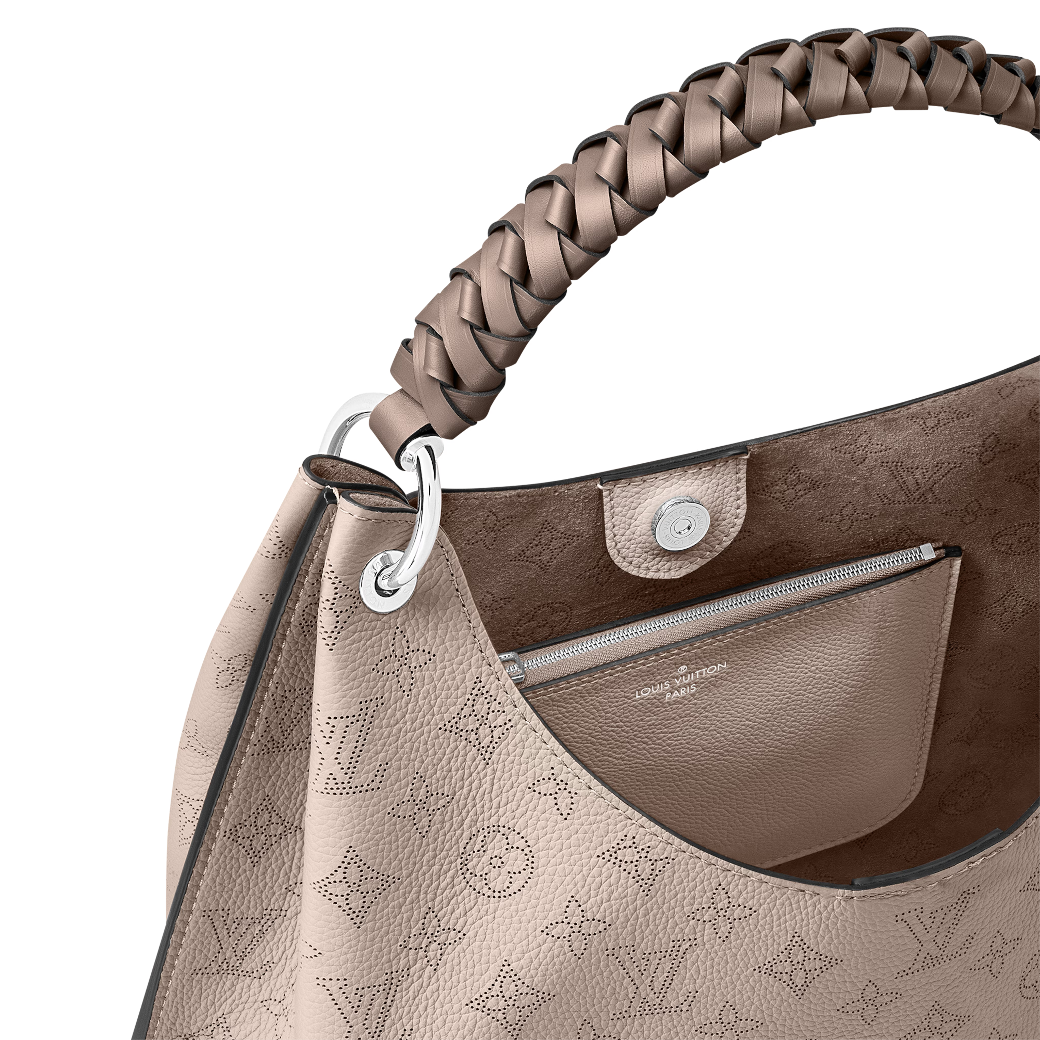 Louis Vuitton Mahina Leather Carmel Hobo Bag - Beige Galet