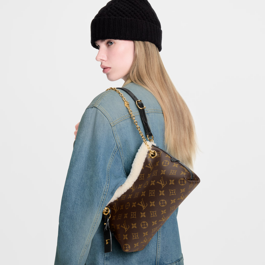 Louis Vuitton LV Ski Monogram Shearling CarryAll BB Handbag – Brown