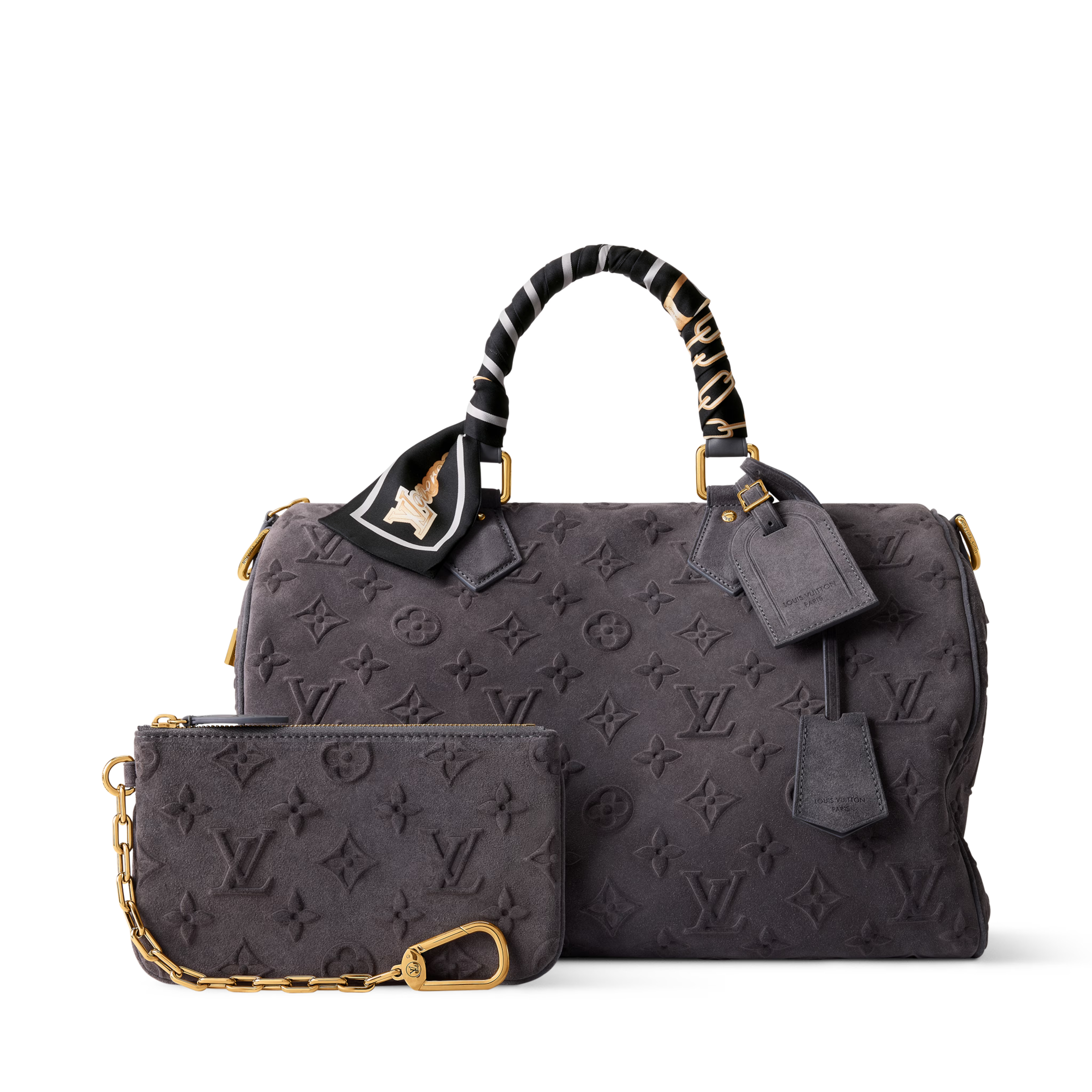 Louis Vuitton Autres Cuirs Monogram Speedy P9 Bandoulière 40 Duffle Bag – Gray