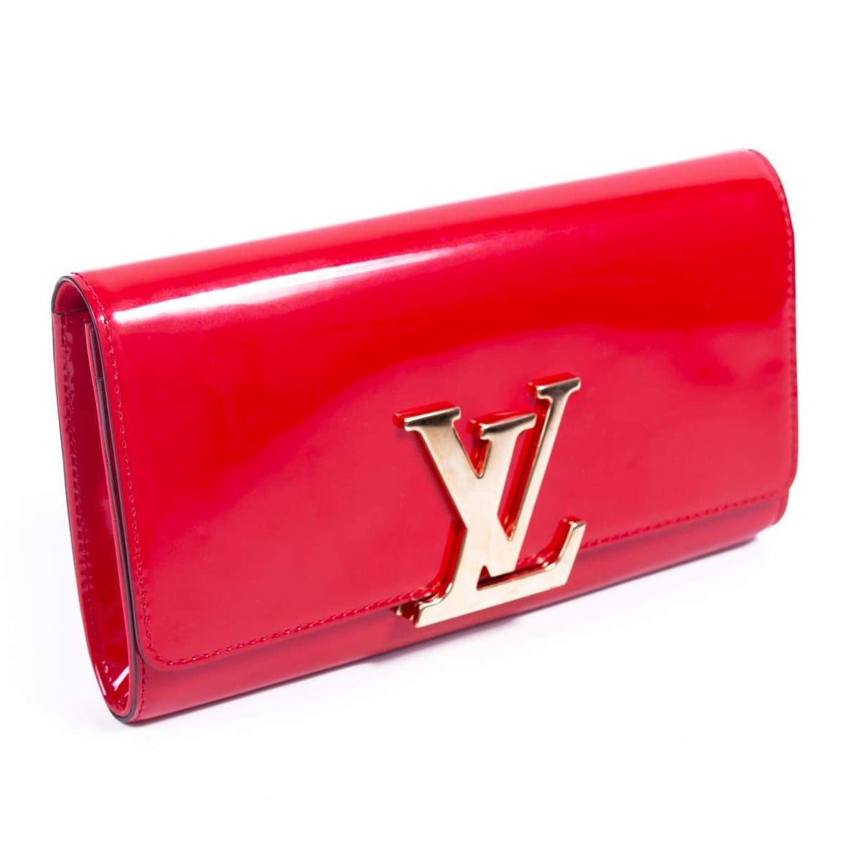 Louis Vuitton Vernis Louise Clutch Bag Wallet - Red