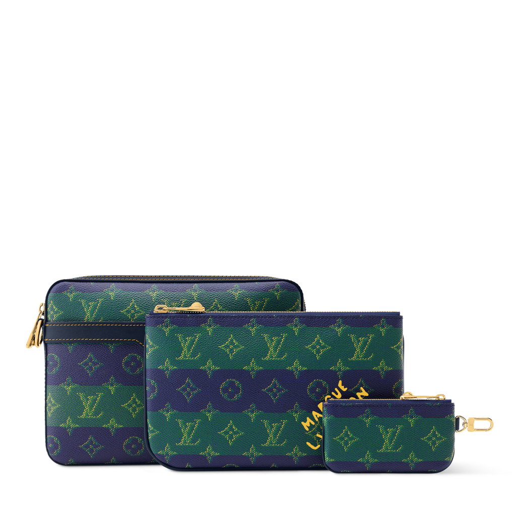Louis Vuitton Monogram Heritage Canvas Trio Messenger Bag – Blue Stripes