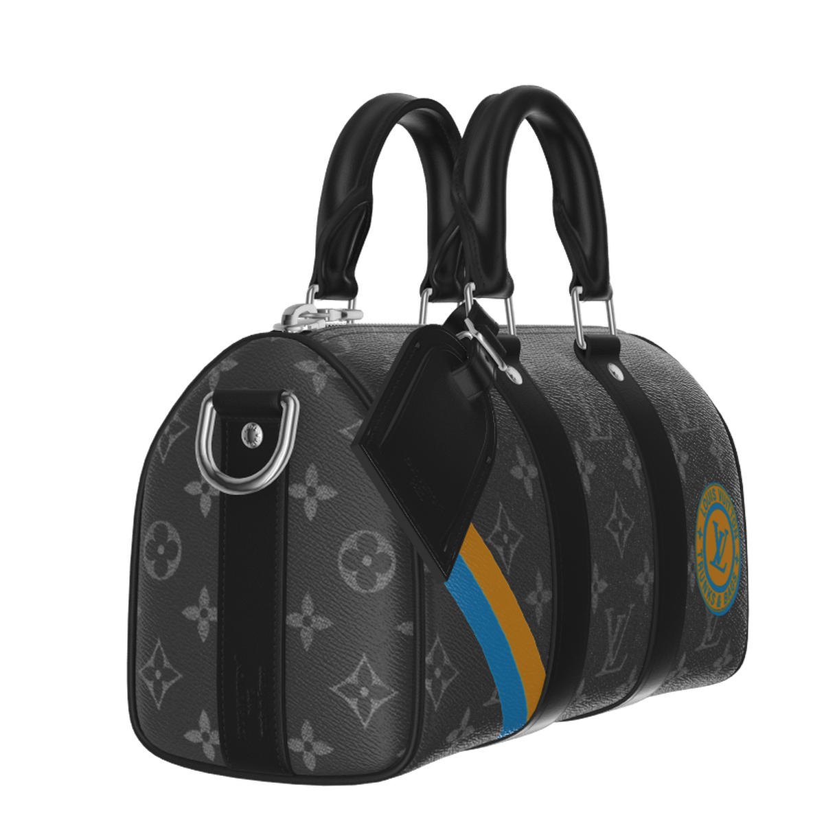 Louis Vuitton Monogram Eclipse Keepall Bandoulière 25 Duffle Bag –  Black