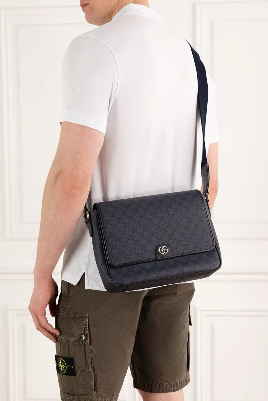 Gucci Supreme Canvas Ophidia Medium Messenger Bag – Blue