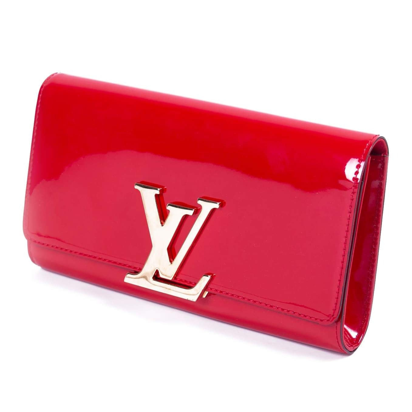 Louis Vuitton Vernis Louise Clutch Bag Wallet - Red