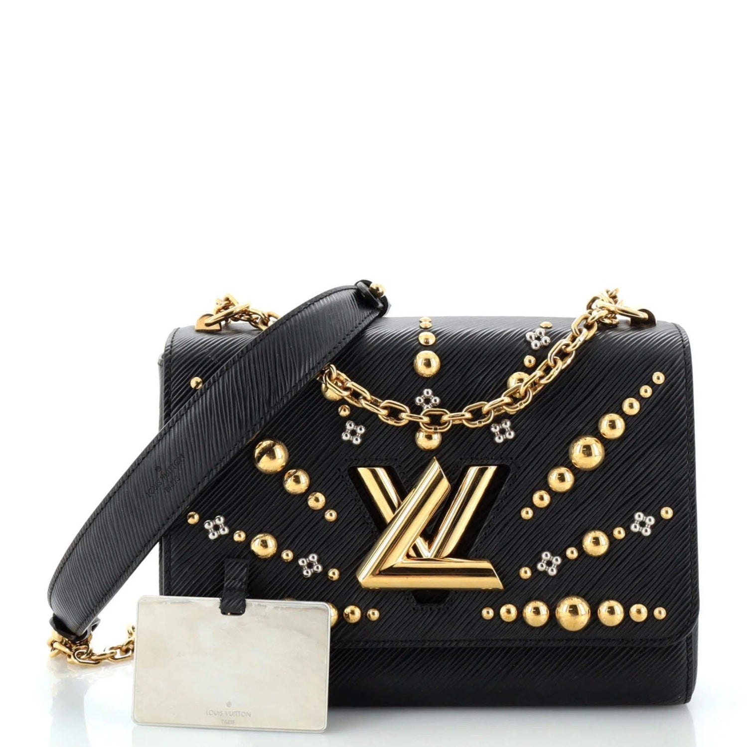 Louis Vuitton Twist Studded Epi MM Handbag - Black