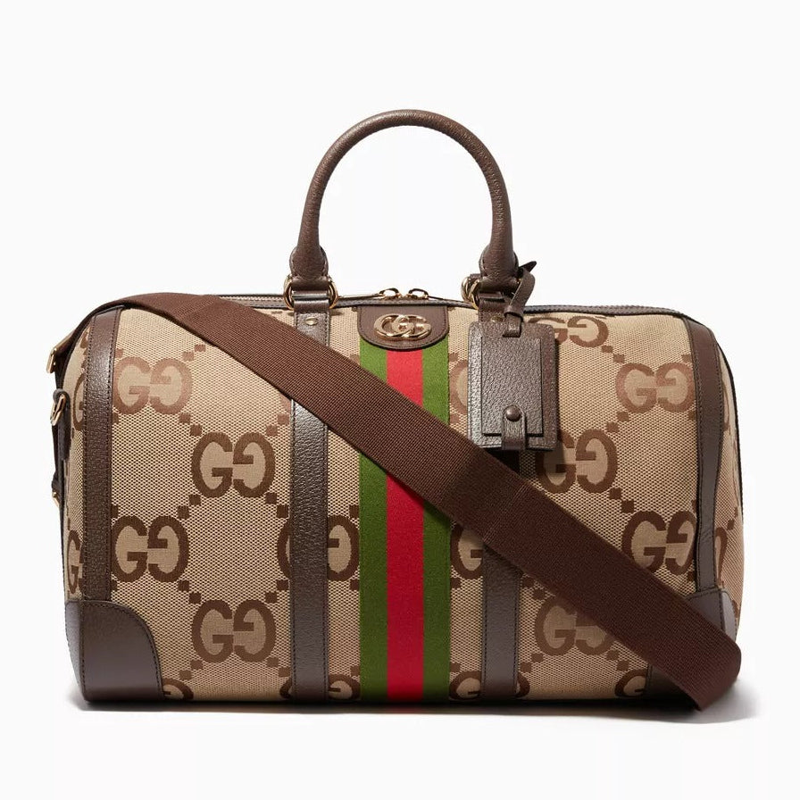 Gucci Jumbo GG Canvas Duffle Bag – Brown
