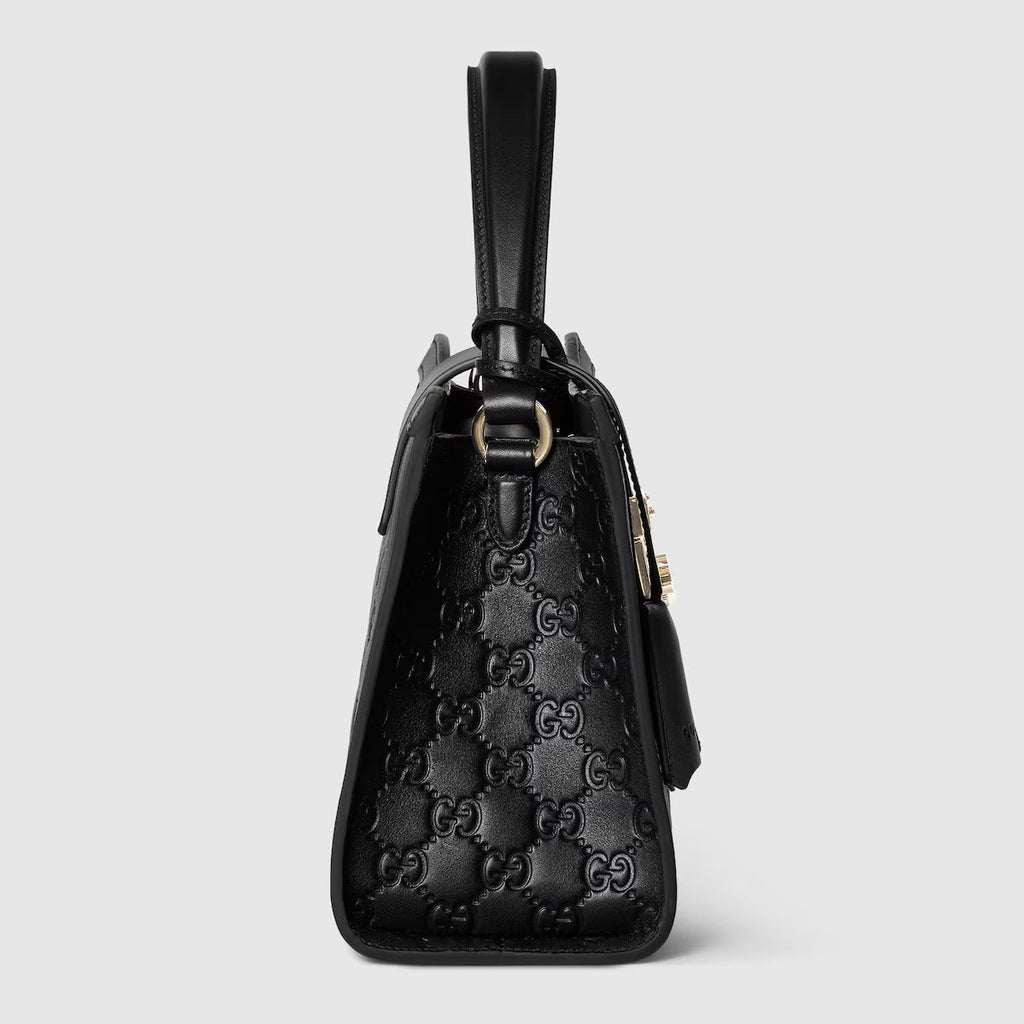 Gucci Padlock Top-Handle Medium Leather Bag – Black