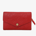 Louis Vuitton Monogram Empreinte Leather Compact Curieuse Wallet - Red