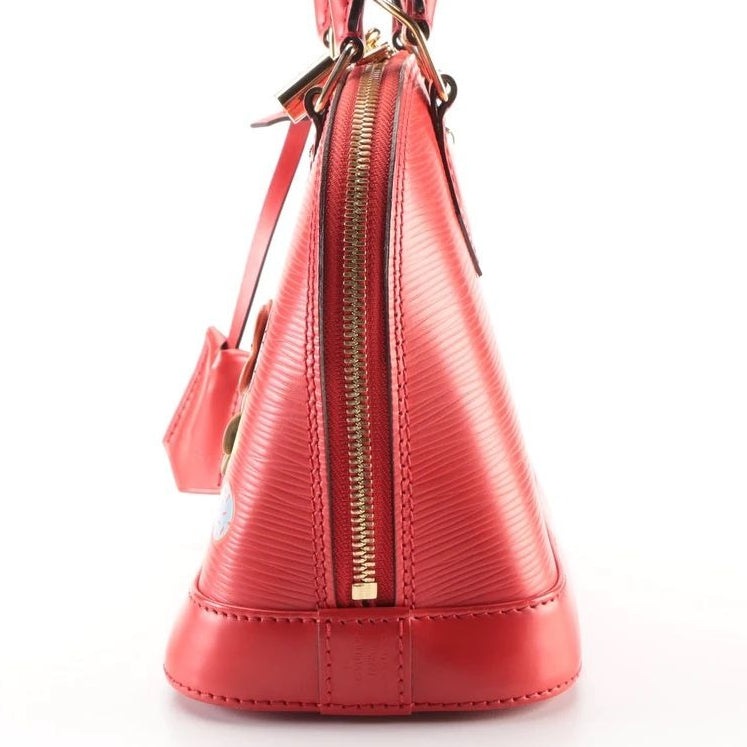 Louis Vuitton Alma Epi Leather Floral BB Handbag - Red