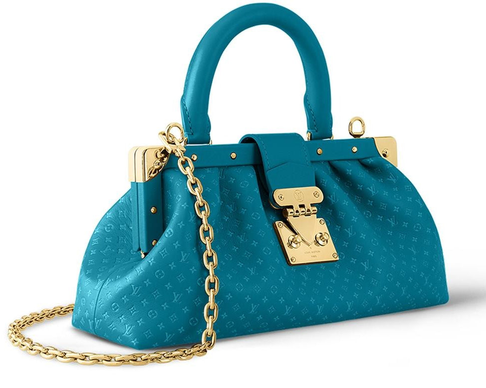 Louis Vuitton Calfskin Monogram Clutch Bag – Blue