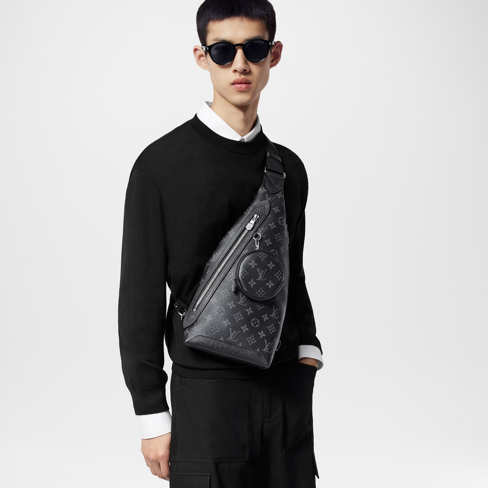 Louis Vuitton Monogram Canvas Taigarama Leather Duo Slingbag – Black