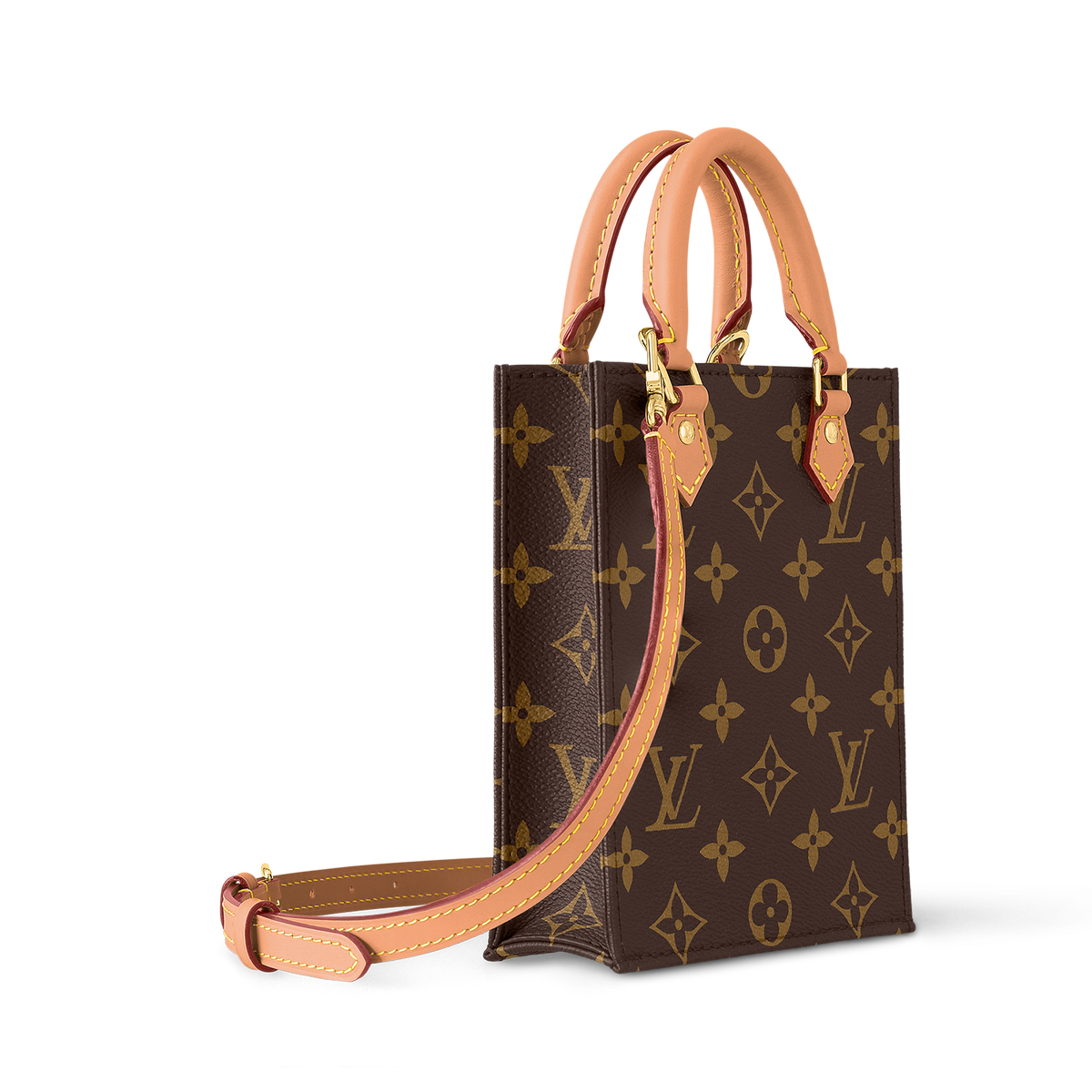 Louis Vuitton Monogram Canvas Petit Sac Plat Shoulder Bag – Brown