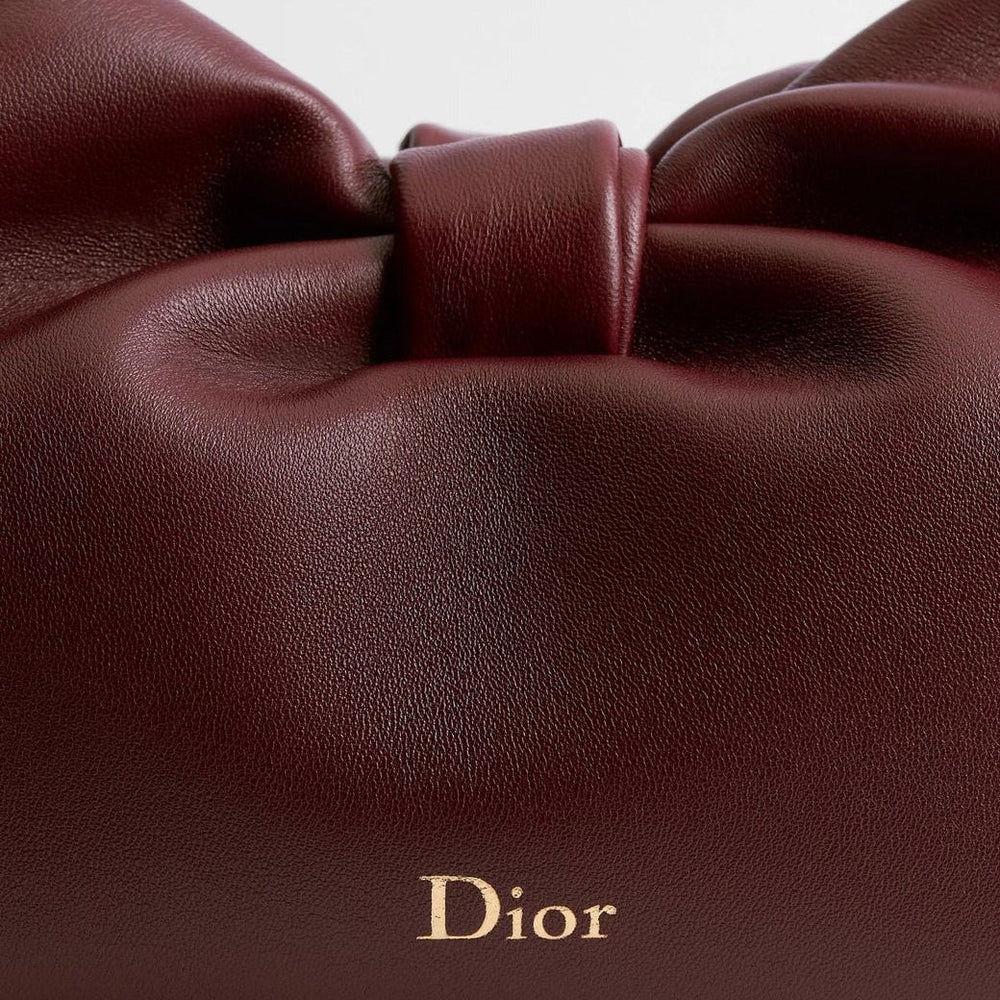 Dior Medium Lambskin Bow Bag – Burgundy
