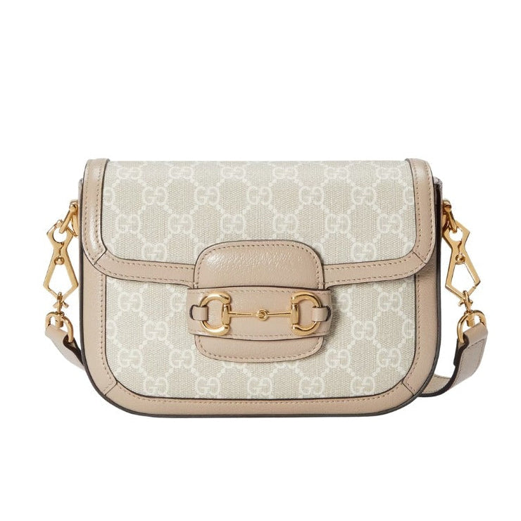Gucci Horsebit 1955 Mini GG Crossbody Shoulder Bag – Beige