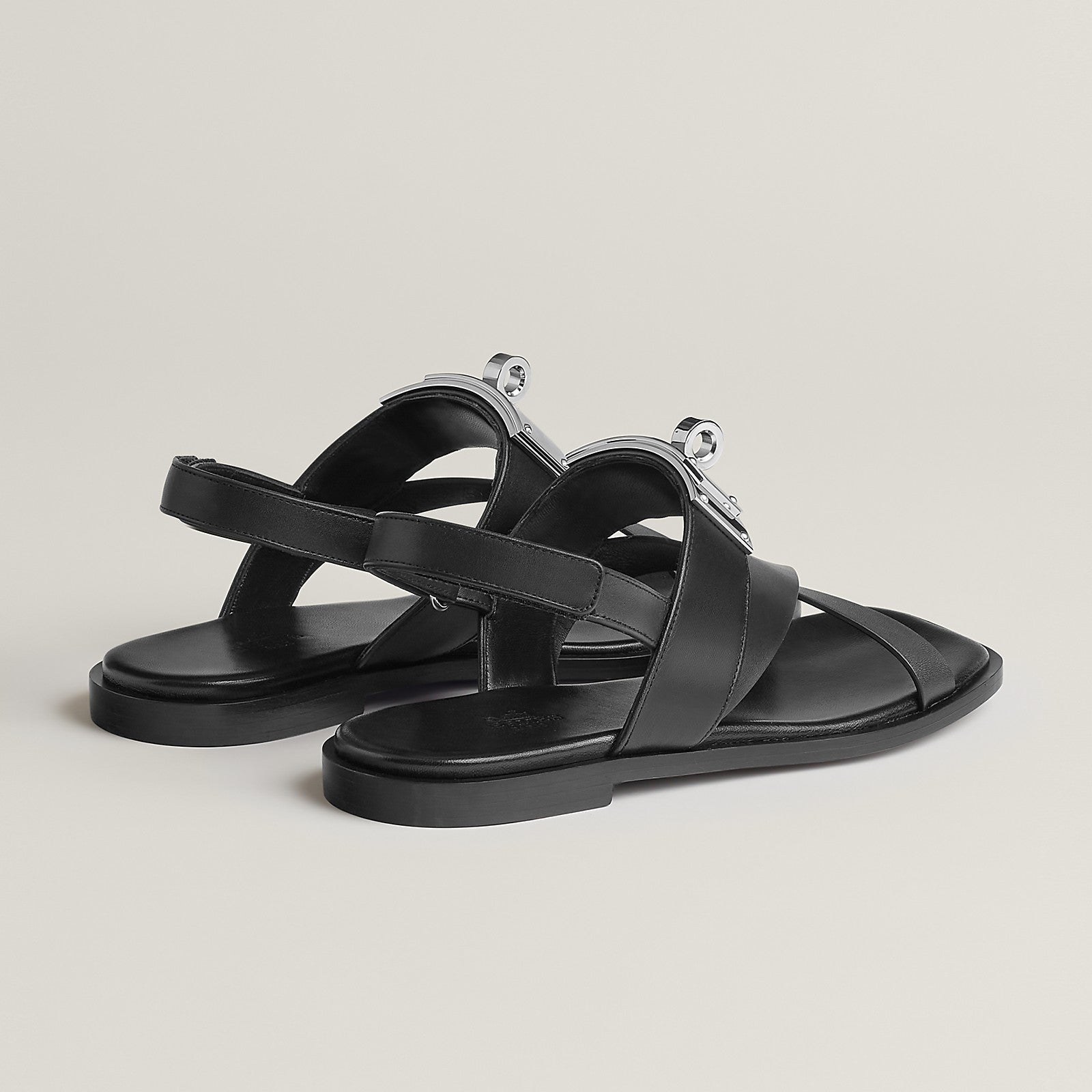Hermes Ines Sandals - Black