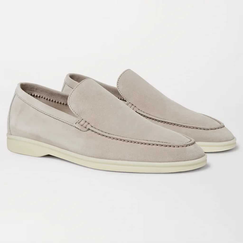 Loro Piana Summer Walk Suede Loafers - Light Grey (247)