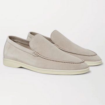 Loro Piana Summer Walk Suede Loafers - Light Grey (247)