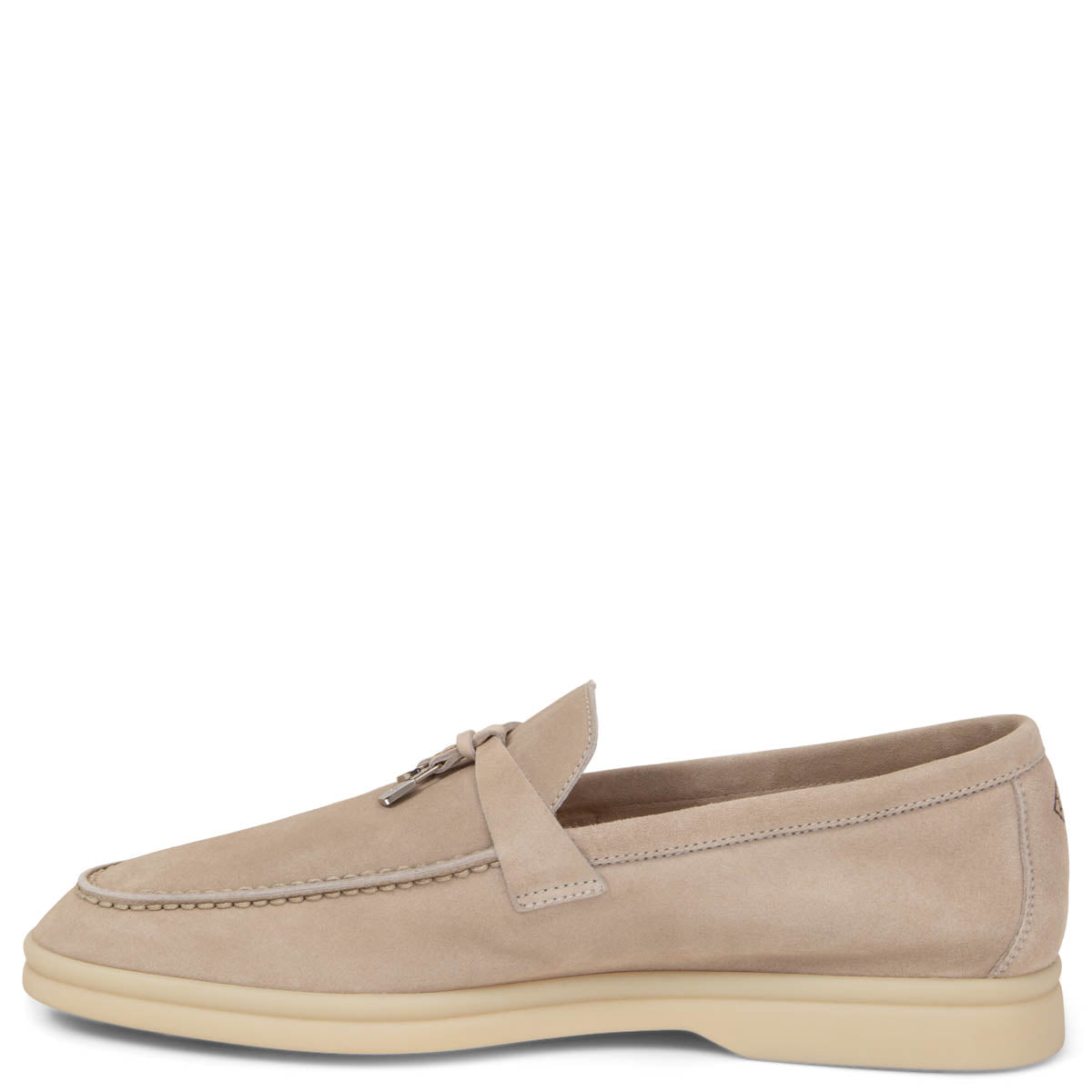 Loro Piana Summer Charms Suede Loafers - Light Beige