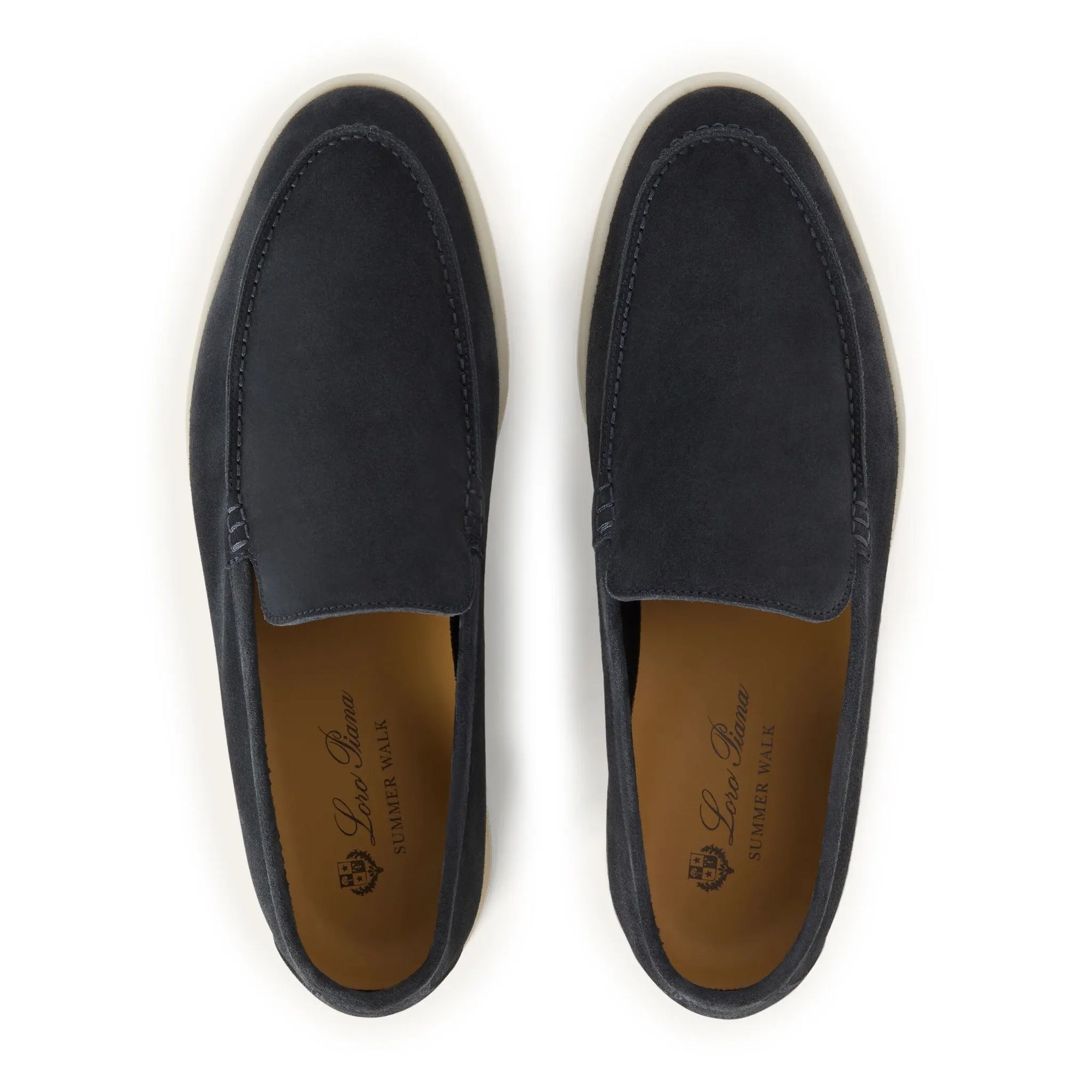 Loro Piana Summer Walk Suede Loafers -  Classic Blue (178)