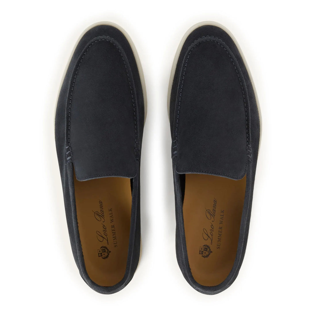 Loro Piana Summer Walk Suede Loafers - Classic Blue (178)