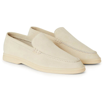 Loro Piana Summer Walk Suede Loafer - Off White