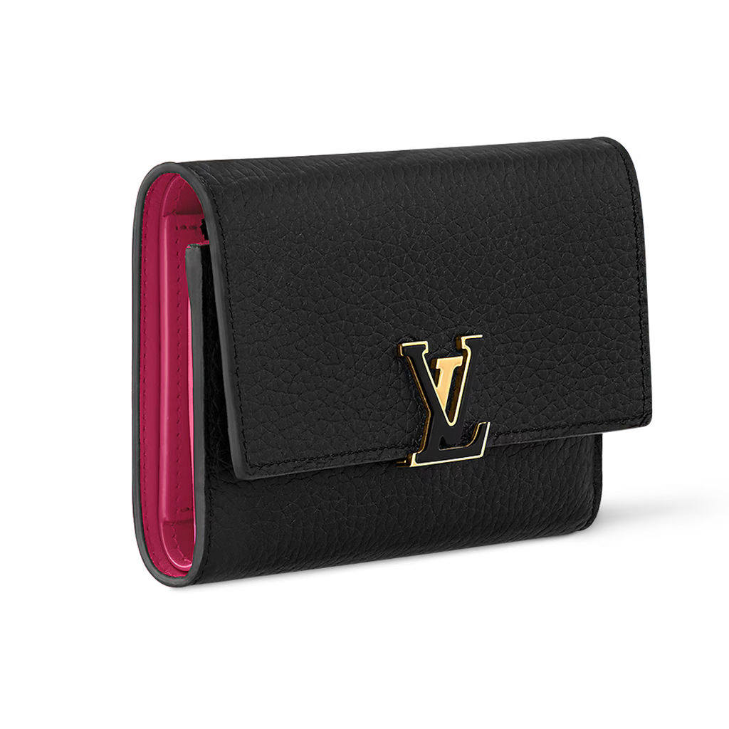 Louis Vuitton Capucines Compact Wallet - Black Rose
