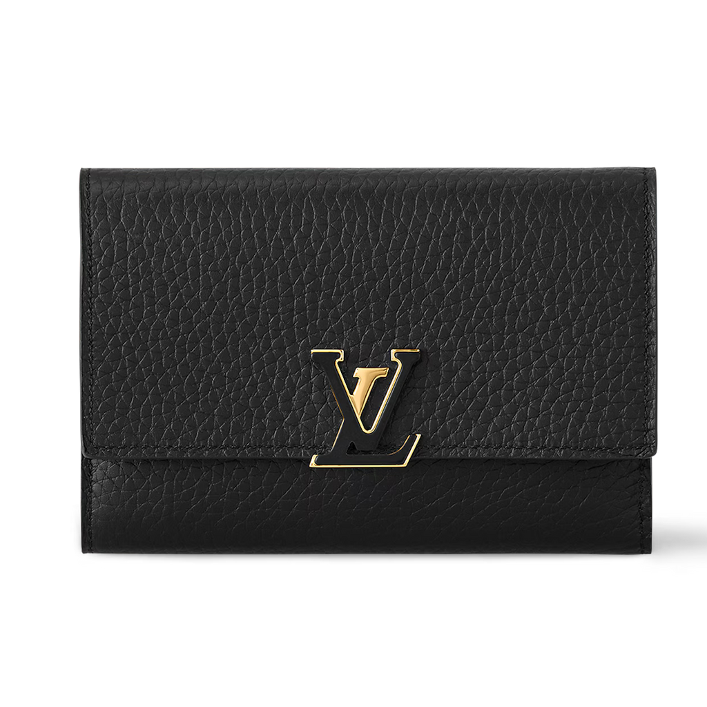 Louis Vuitton Capucines Compact Wallet - Black Rose