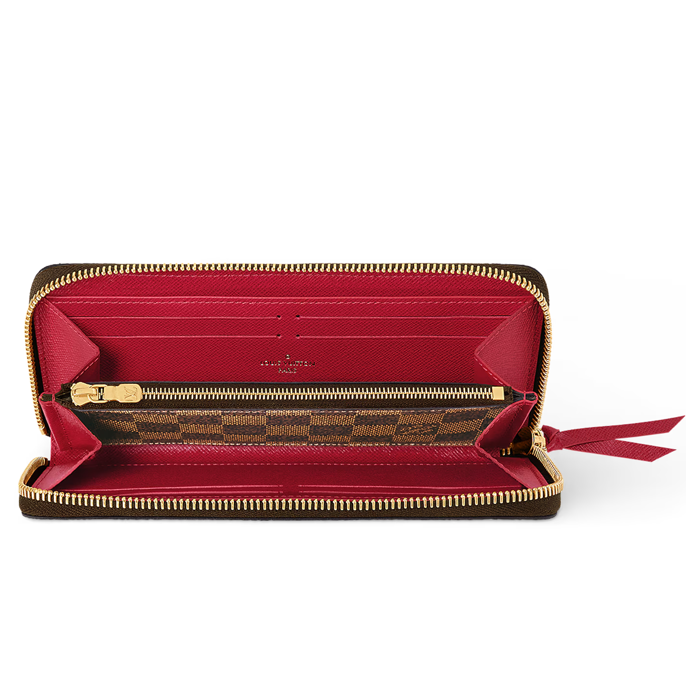 Louis Vuitton Damier Ebene Canvas Clémence Wallet - Brown