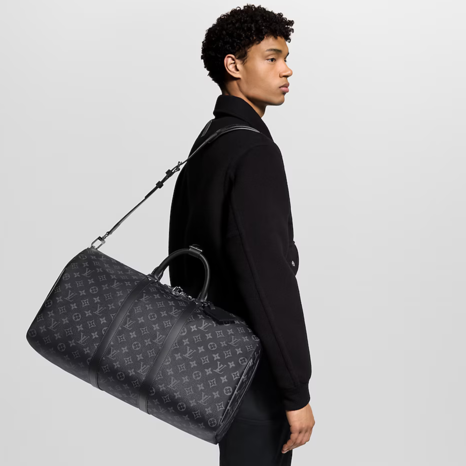 Louis Vuitton Keepall Bandoulière 50 Duffle Bag - Black