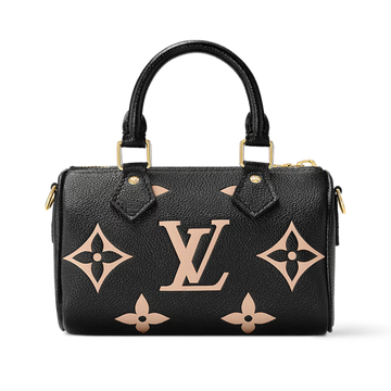 Louis Vuitton Nano Speedy Handbag - Black / Beige