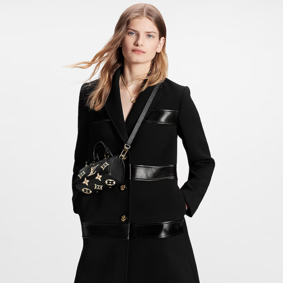 Louis Vuitton Nano Speedy Handbag - Black / Beige