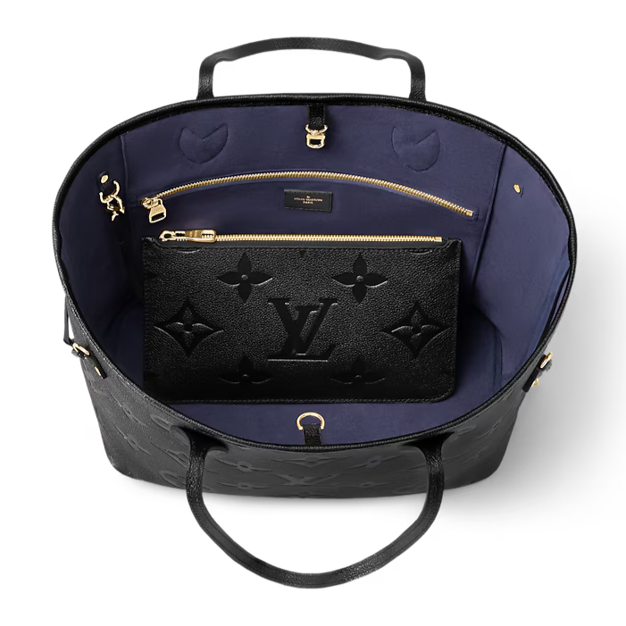 Louis Vuitton Empreinte Monogram Giant Neverfull MM Tote Bag - Black