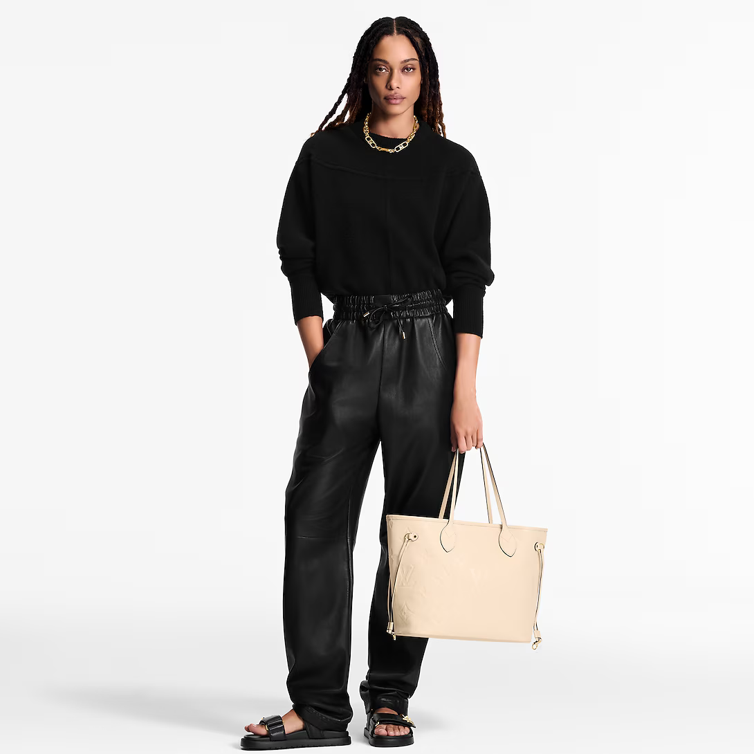 Louis Vuitton Neverfull MM Tote Bag - Cream