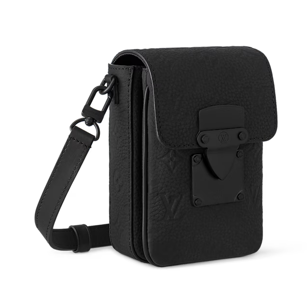 Louis Vuitton S-Lock Vertical Taurillon Leather Wearable Wallet - Black Monogram