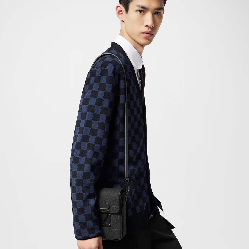 Louis Vuitton S-Lock Vertical Taurillon Leather Wearable Wallet - Black Monogram